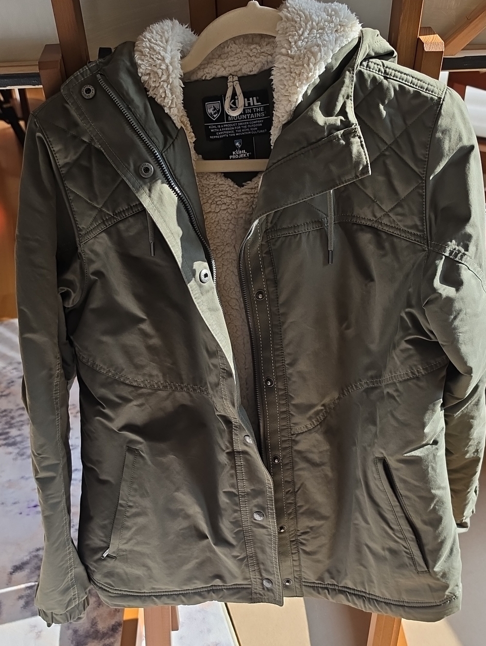 Kuhl Women’s Olive Green Sherpa-Lined Puffer Parka